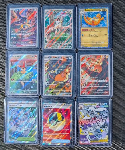 Pokemon TCG 9 Card Collection Page Lot  Meowth IR Victini AR Gold Ultra Ball