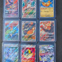 Pokemon TCG 9 Card Collection Page Lot  Meowth IR Victini AR Gold Ultra Ball