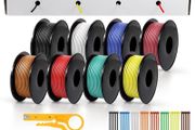 18 AWG 0.75mm Silicone Wire Kit, 8 Colours Flexible Electrical Cable Set, 6.1m / 20ft Each Roll Stranded Tinned Copper Wire, 18 Gauge Hook Up Cable for LED Strip, RC, Automotive, DIY