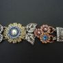 Art Deco Vintage Style Flower Leaf Statement Bracelet Image 6