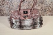 Womens LYDC LONDON handbag faux fur shoulder crossbody