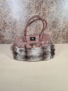 Womens LYDC LONDON handbag faux fur shoulder crossbody