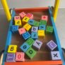 Push cart with blocks for baby toddler gift wooden toy Image 2