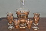 Mcm liquor decanter &amp; six glasses