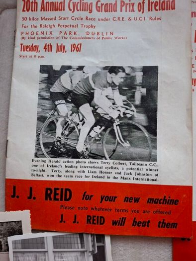 Vintage Cycle Race Tour De France MEMORABILIA PHOTOS &, Negatives ,  FOOD BAG , PROGRAMMES phoenix Park Dublin 1961 , Even 1962 Licenses of a competitor   LAST ONE OF TWO SETS  !
