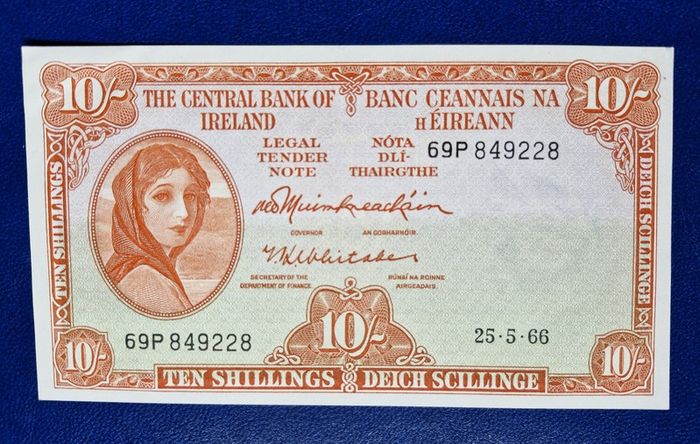 Ireland UNC 1966 10/ Shilling (69P) Lady Lavery