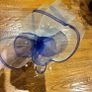 Blue and white fascinator with pearls Image 4