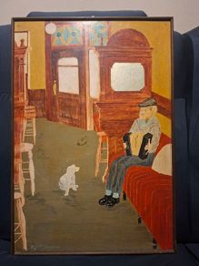 Charming Vintage (1988) Painting (on board) of Pub scene signed by the Artist
