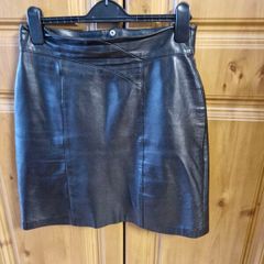 ladies lined leather skirt