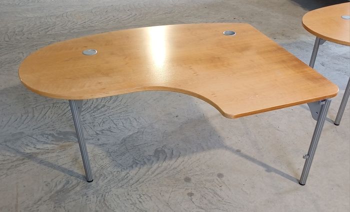 Oval Oak Desks + Pedestals