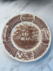 Vintage Fair Winds Friendship of Salem Dinner Plate 10.5 Alfred Meakin England