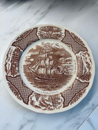 Vintage Fair Winds Friendship of Salem Dinner Plate 10.5 Alfred Meakin England