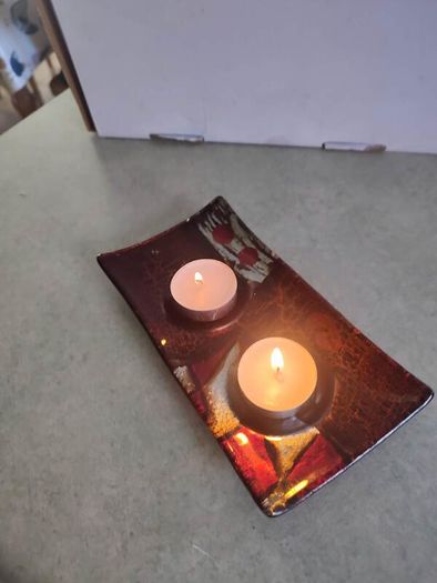 Lovely Double Tealight candle holders dish.