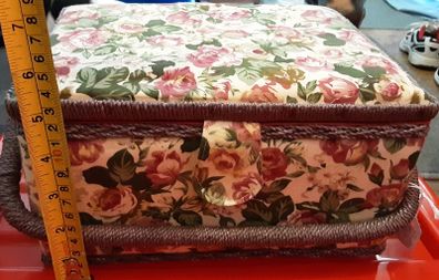 vintage sewing box with contents