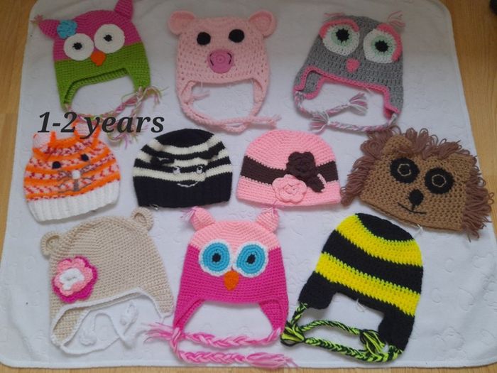 Handmade baby/children's hats 1-2 years