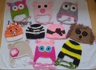 Handmade baby/children's hats 1-2 years