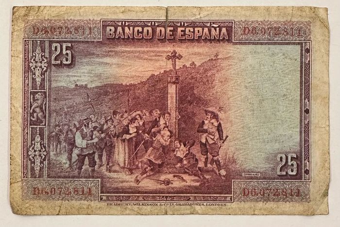 Spain 25 Pesetas 1928 Banknote