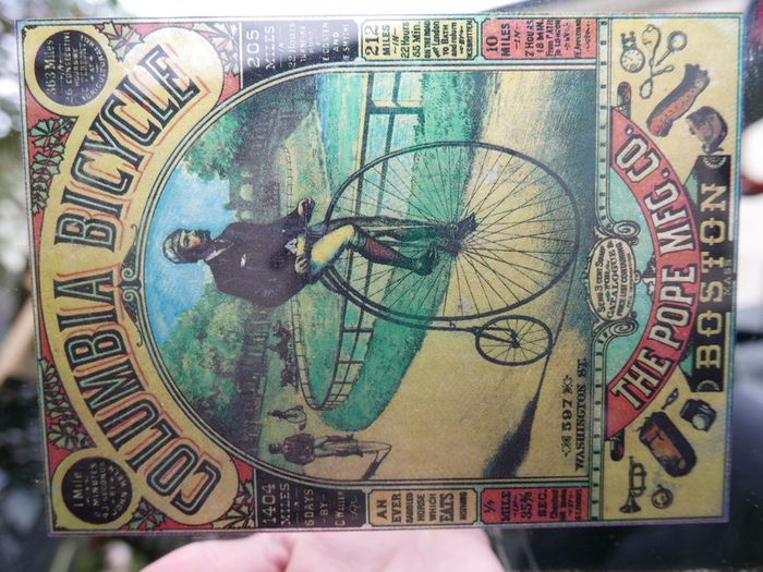 Vintage Columbia Bicycle mirror - Pope Mfg Co advertising