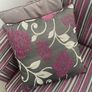 Quality Grey stripped Sofa with matching arm covers and cushions Image 3