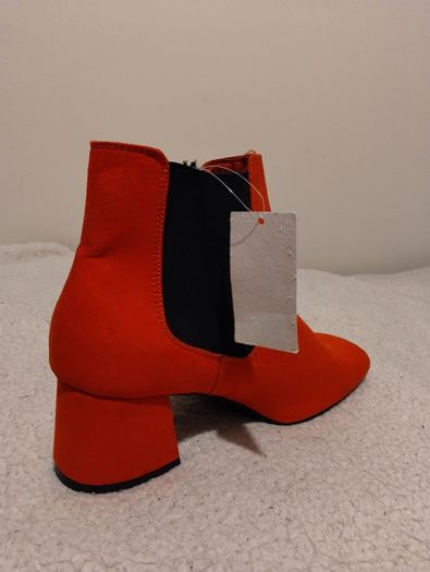 Red Suede Ankle Boots, new
