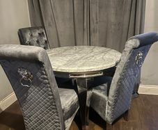 Marble kitchen table with 3 swade chairs