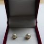 Vintage 14K Yellow Gold Pearl Stud Earrings 1,6g Image 3
