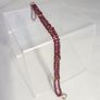 Double Strand Faceted Garnet Bead Bracelet, 925 Silver Clasp, 7in/18cm Image 5