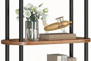 5-Tier Bookshelf, Bookcase with Metal Frame, Floor Standing Book Shelf, Arched Storage Shelf for Living Room, Office, 43 x 30 x 176 cm, Rustic Brown and Black