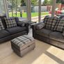 Grey 3-Seater & 2-Seater sofas & Marble Coffee & Lamp tables & Ottoman Image 2