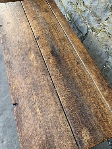 Early 20th Century Jacobean Revival Solid Oak Console Table.