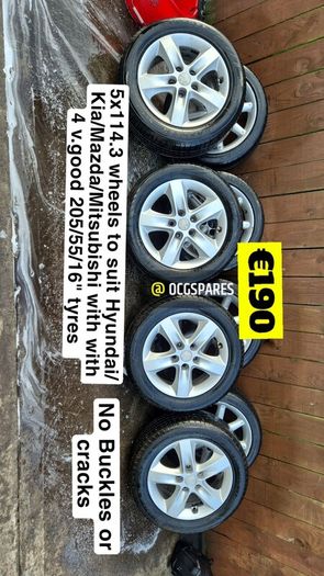 5x114.3 Wheels to suit Hyundai/Kia/ Mazda/Mitsubishi with 4x 235/60/16" Toyo All terrain tyres.