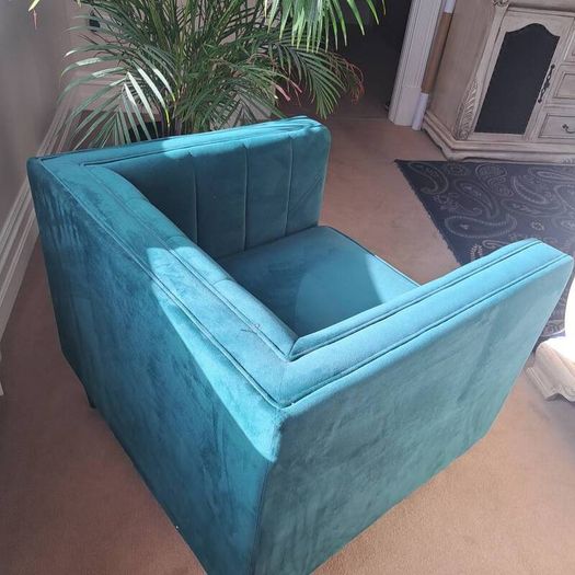 armchair green velvet