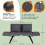 Garden Bench Polyrattan with Reclining Function, Weatherproof Cushion, Adjustable Armrests, 3-Seater Image 2