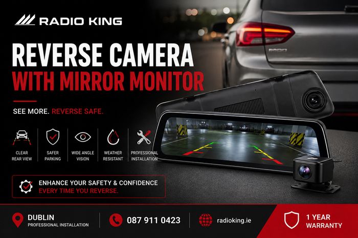 Reverse Camera with Mirror Monitor Installation Dublin | Professional Rear View Camera Fitting