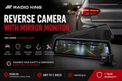 Reverse Camera with Mirror Monitor Installation Dublin | Professional Rear View Camera Fitting