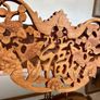 Unique Hand Carved Chinese Wood Plaque Good Fortune and Wealth Symbols Image 3