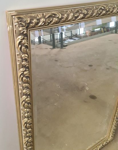 Large Gold Ornate Wall Mirror Approx. 106cm x 71cm Storage Clearance
