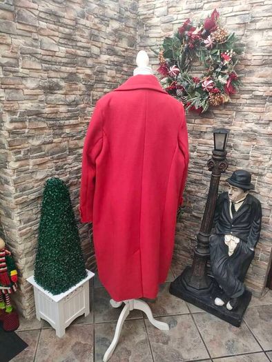 Red Double breasted overcoat uk20
