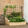 3 Tier Garden Planters with Trellis for Vine Climbing, Wooden Raised Beds, 95x95x110cm, Natural Tone Image 2