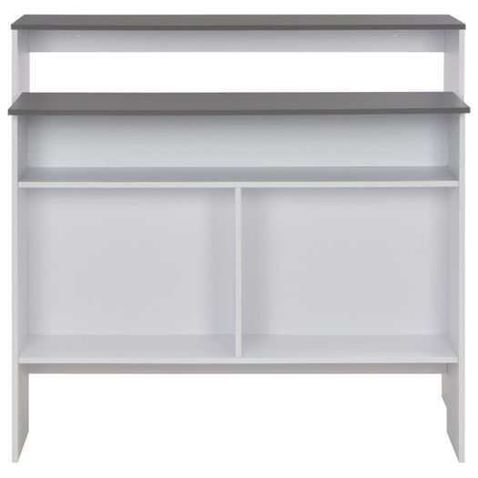 Bar Table with 2 Table Tops White and Grey 130x40x120 cm