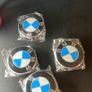 Bmw 68mm Blue and White Center wheel caps Image 2