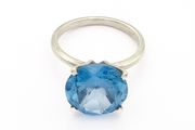 925 Silver &amp; Blue Topaz Ring