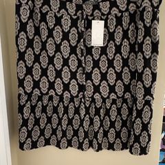 Matalan Papaya Black and White Vintage Pattern Plisse Skirt