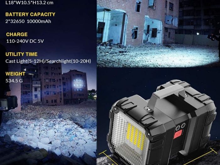 Torch LED Super Bright 10000mAh 4000LM Multifunction Flashlight 7 Modes Rechargeable Camping Torch Large Light Powerful USB Power Bank for Outage,Outdoor