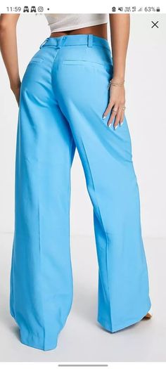 Pimkie Blue High waisted trousers size 12