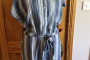 BNWTS Dunnes Blue &amp; White stripe shirt dress size 18 includes post