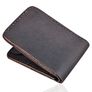 Unisex Genuine Leather Bifold Wallet Slim Vintage Brown Leather Wallet Image 5