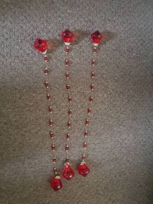 Christmas Tree Beaded Decorations X 3