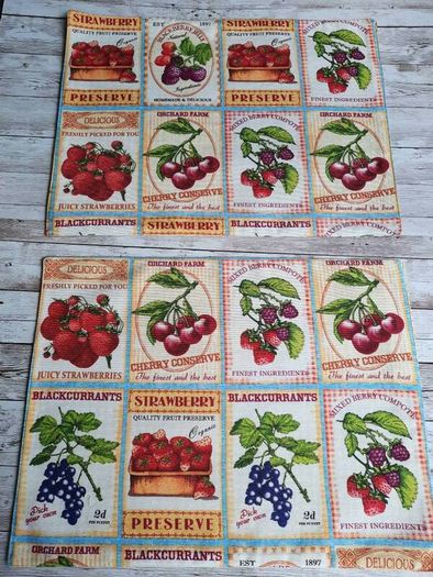 Handmade Placemats." Summer fruits, Farmers Market, Mediterranean Herbs"