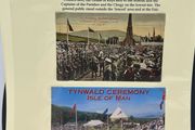 24 Beautifully written up Isle of Man display pages with lots of postcards and stamps. Maps, IOM TT and Manx cat noted